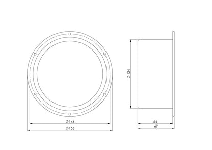 Ventiliacinis adapteris EUROPLAST VF125, D125