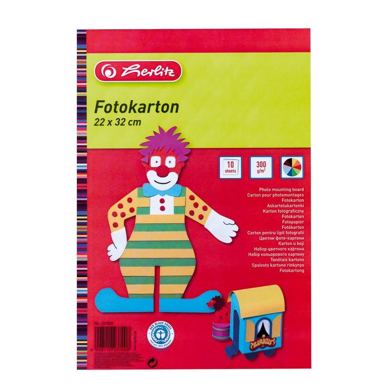 Spalvotas kartonas Herlitz, A4, 10 lapų