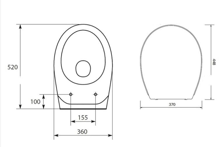 Pokrywa WC Cersanit Mito S-10, 46,5 x 36,2 cm