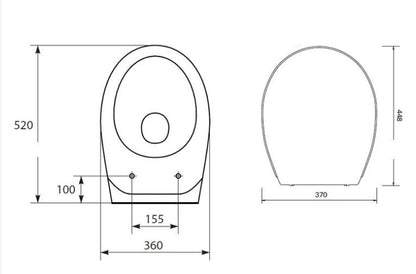 Pokrywa WC Cersanit Mito S-10, 46,5 x 36,2 cm