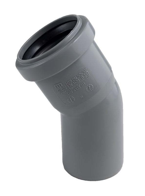 Kolano kanalizacyjne wewnętrzne HTplus, Ø 50 mm, 30°