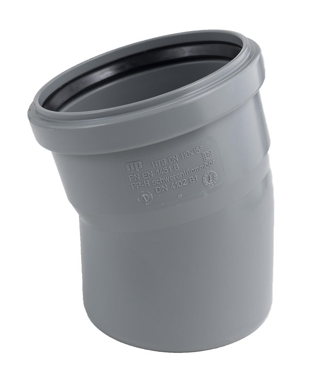 Vidaus kanalizacijos alkūnė HTplus, Ø 110 mm, 15°
