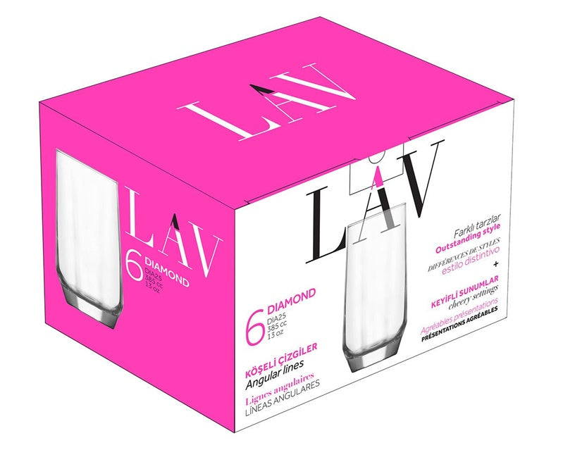 Szklanki LAV DIAMOND DIA25F, 385 ml, 6 szt.
