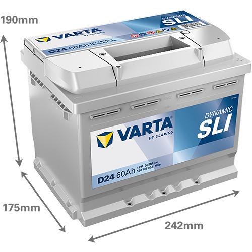 Akumuliatorius Varta BD D24, 60 Ah, 540 A, 12 V