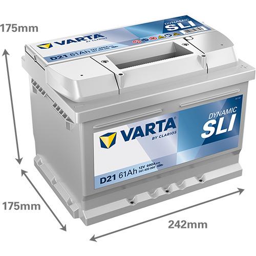 Akumuliatorius Varta SD D21, 61 Ah, 600 A, 12 V