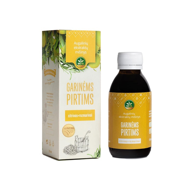 Garinės pirties citrinų ir rozmarinų ekstraktas MĖTA, 150 ml
