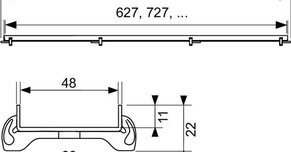 Ruszt kanału odpływowego TECE do wklejenia płytki L-800