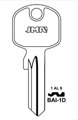 Półfabrykat klucza Jma BAI-1D, 1 szt.