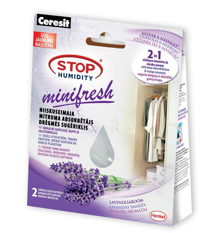 Pochłaniające wilgoć woreczki Mini Relaxing, zapach lawendy, 2x 50 g