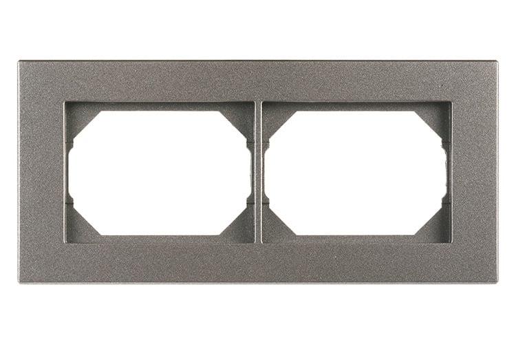 Podwójna ramka VILMA XP500, kolor metaliczny