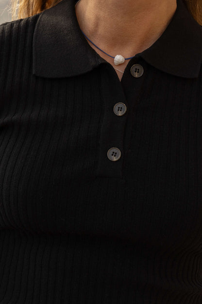 Madonna Poloshirt Schwarz