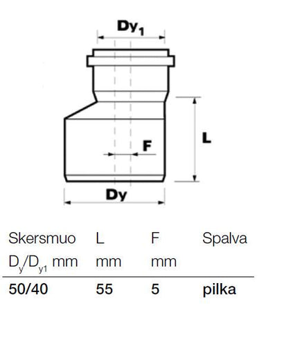 Vidaus kanalizacijos pereiga Wavin, Ø 40 / 50 mm