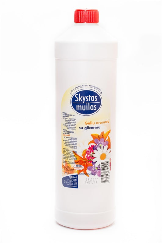 Skystasis muilas su glicerinu, 1 l, gėlių kvapo