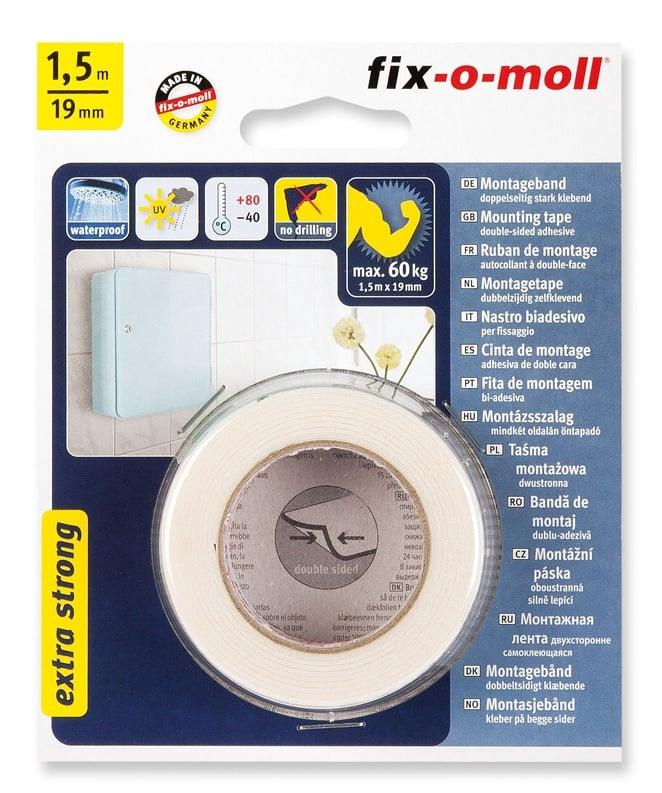 Dwustronna taśma samoprzylepna Fix-O-Moll, 1,5 m x 19 mm