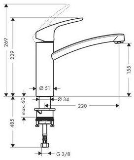 Bateria kuchenna Hansgrohe Focus 31806800