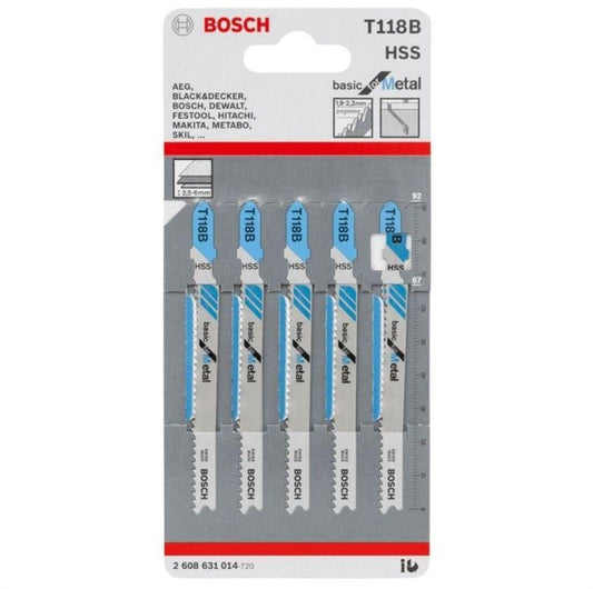 Siaurapjūklio pjūklelių komplektas Bosch, T118B, 5 vnt.