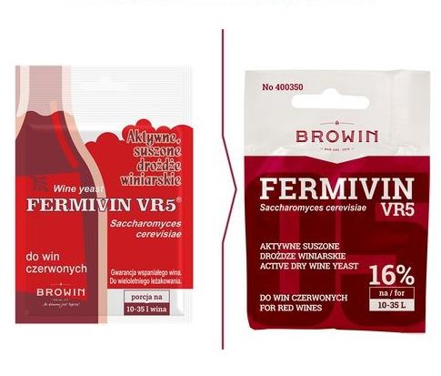 Suszone drożdże winiarskie BIOWIN DRVR5/400350, 7 g