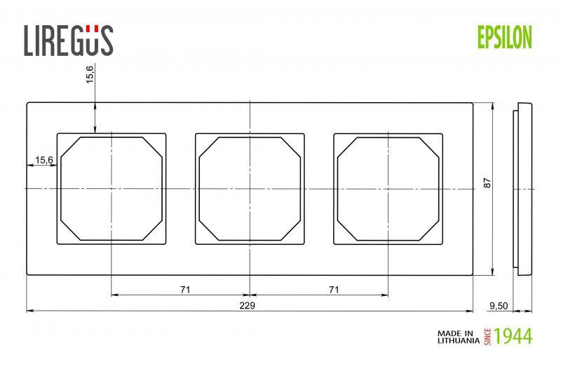 Trivietis rėmelis LIREGUS EPSILON, baltos spalvos