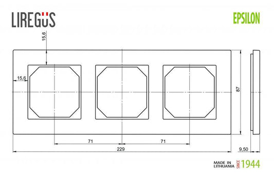 Trivietis rėmelis LIREGUS EPSILON, baltos spalvos
