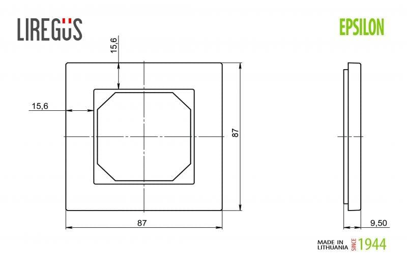 Vienvietis rėmelis LIREGUS EPSILON, baltas matinis stiklas