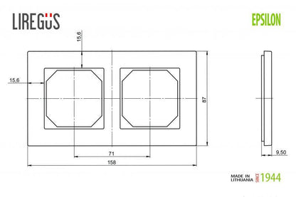 Dvivietis rėmelis LIREGUS EPSILON, riešutmedis
