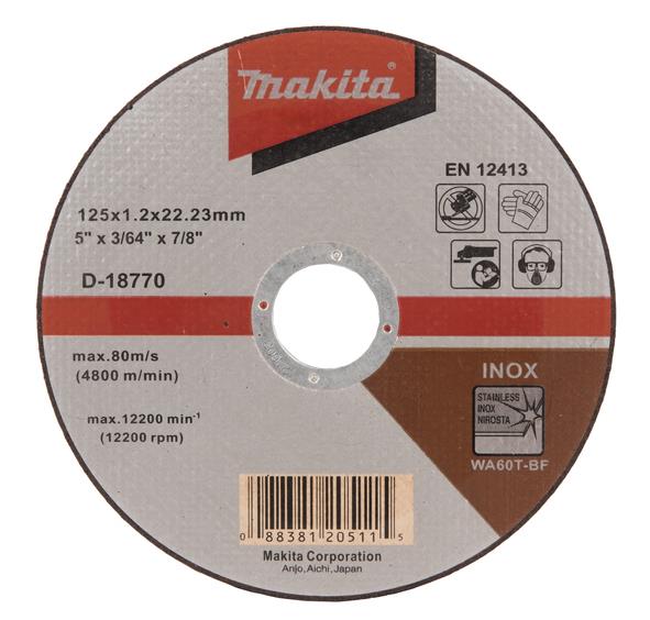 Tarcza tnąca Makita D-18770, 125 x 1.2 x 22.23 mm