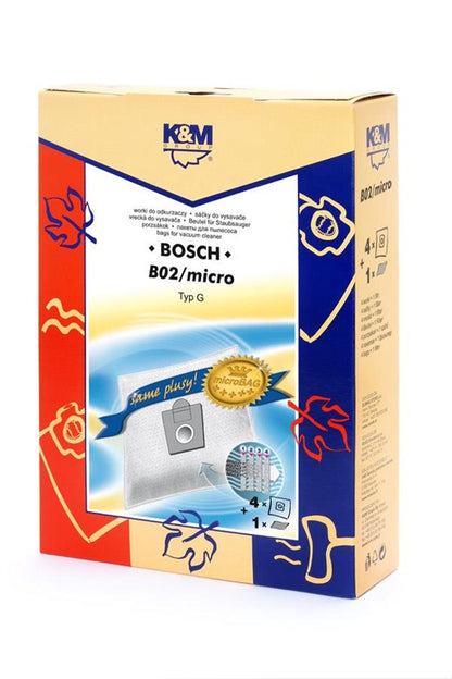 Dulkių siurblio maišeliai K&M B02 Mikro, 4 vnt