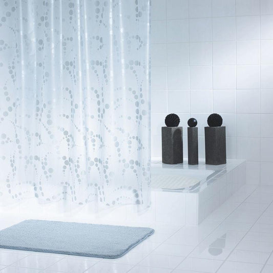 Vonios užuolaida RIDDER DOTS SILVER 32377, 200×180 cm
