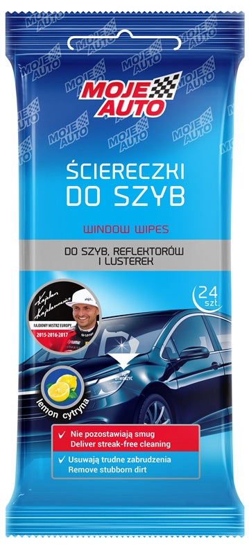 Nawilżane chusteczki do szyb Moje Auto, 24 szt.