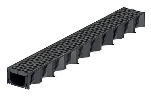 Drenažo latakas su plastikinėmis grotelėmis HexaLine, 1 m