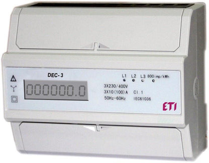 Modułowy licznik energii elektrycznej ETI (DEC-3, 3-fazowy)