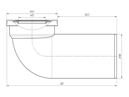 Kolano WC Ani Plast W9220, 90°, Ø 110/141 mm, białe