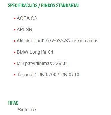 Automobilio variklio tepalas Castrol Magnatec C3, 5W-40, 4 l
