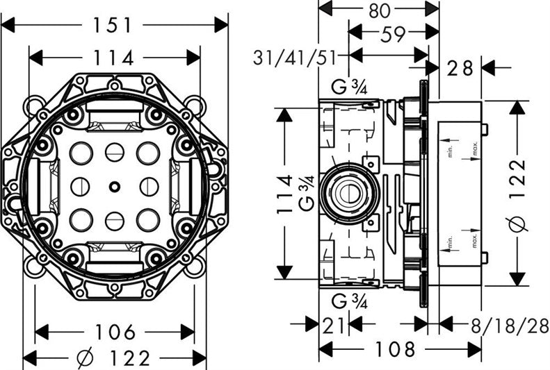 Puszka podtynkowa Hansgrohe 01800180