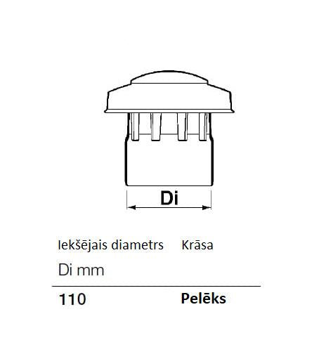 Ventiliacinis stogelis Wavin, Ø 110 mm