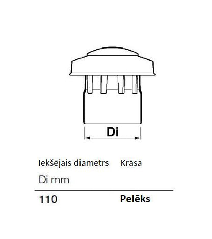 Ventiliacinis stogelis Wavin, Ø 110 mm
