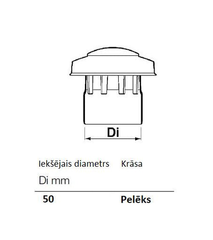 Ventiliacinis stogelis Wavin, Ø 50 mm
