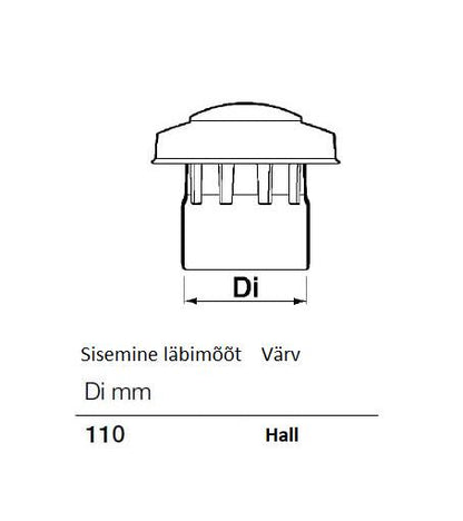 Ventiliacinis stogelis Wavin, Ø 110 mm