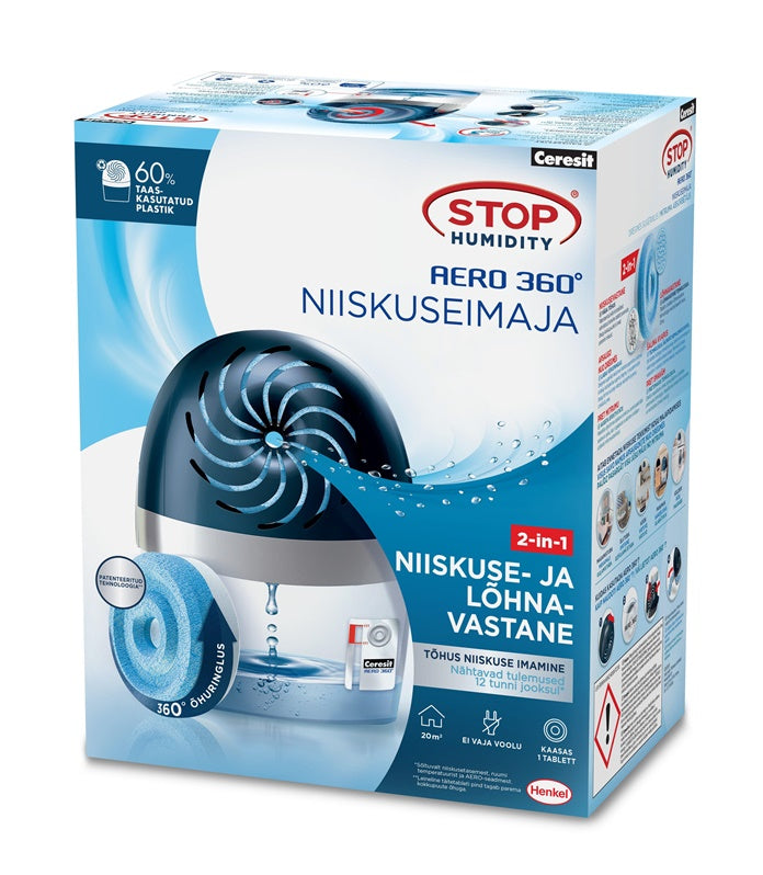 Aero 360° drėgmės ir blogų kvapų rinktuvas, 20m² mėlynos sp.