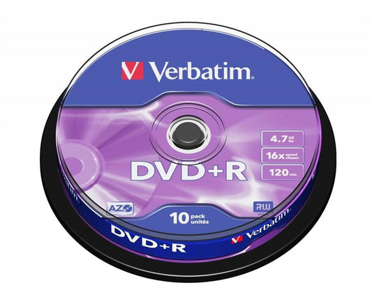 Płyty kompaktowe DVD+R Verbatim, 4,7 GB, 10 szt.