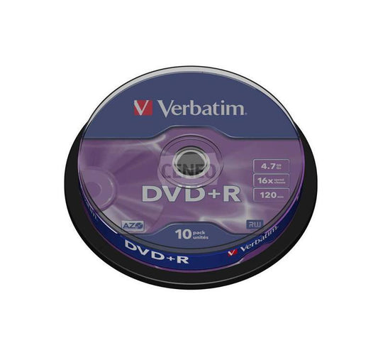 Płyty kompaktowe DVD+R Verbatim, 4,7 GB, 10 szt.