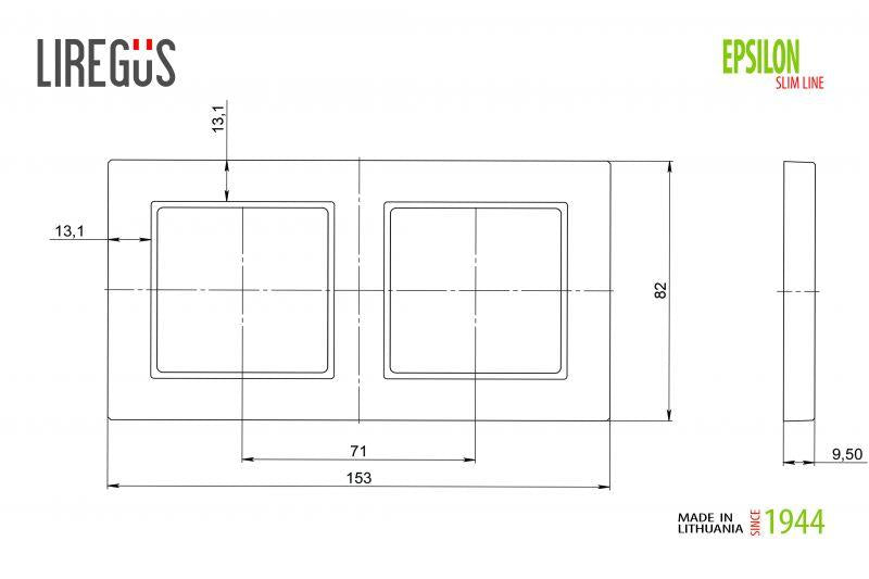 Dvivietis rėmelis LIREGUS EPSILON, metalo spalvos