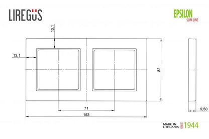 Dvivietis rėmelis LIREGUS EPSILON, metalo spalvos
