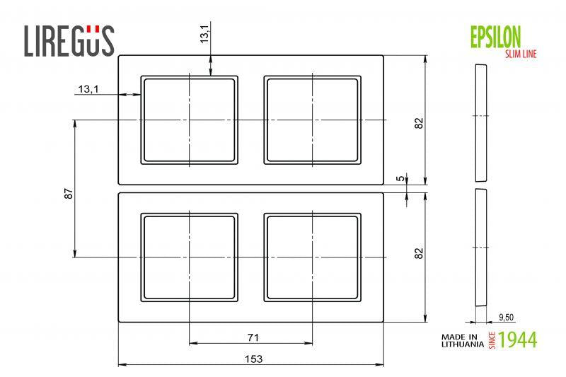 Dvivietis rėmelis LIREGUS EPSILON, metalo spalvos