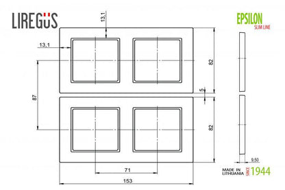 Dvivietis rėmelis LIREGUS EPSILON, metalo spalvos