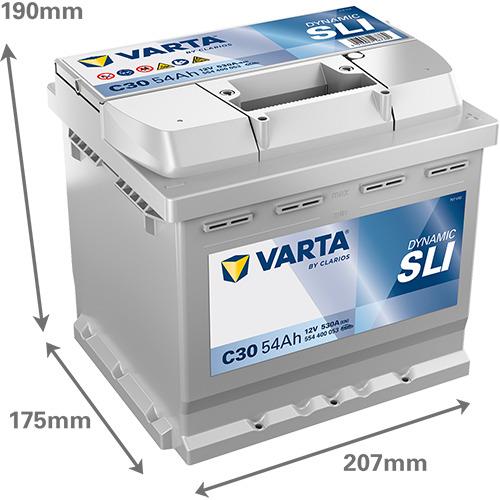 Akumuliatorius Varta SD C30, 54 Ah, 530 A, 12 V