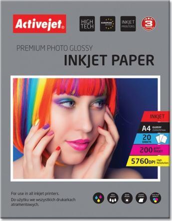 Papier fotograficzny Active Jet AP4-200G20, błyszczący, A4