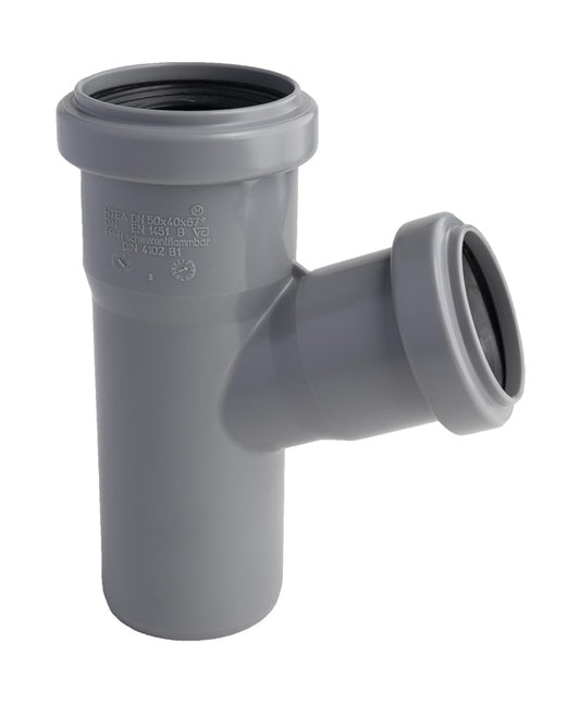 Vidaus kanalizacijos trišakis HTplus, Ø 40 / 50 mm, 67°
