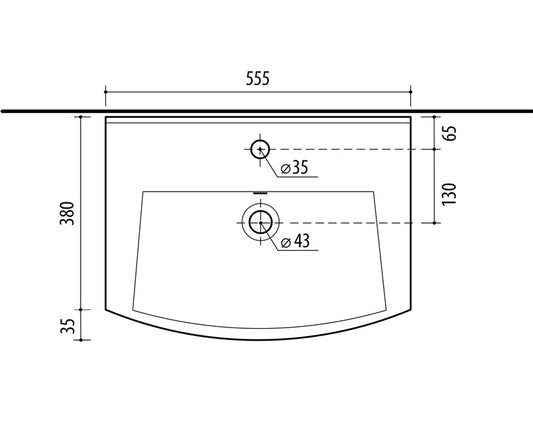Umywalka RIVA 55, 555×415 mm