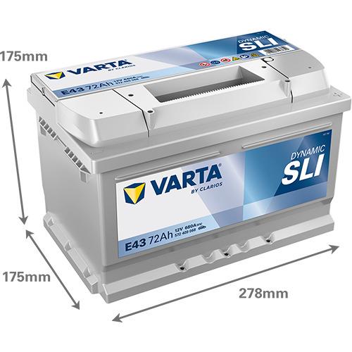Akumuliatorius Varta BD E43, 72 Ah, 680 A, 12 V